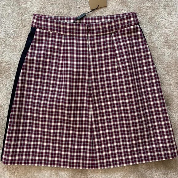 NWOT Burberry Checked Pattern Mini Skirt - Size US 8 - Picture 1 of 8